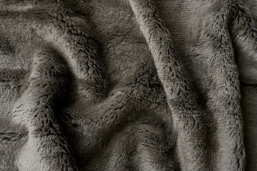 TEXTURED MOHAIR CUSHION - CHARCOAL | WOVEN