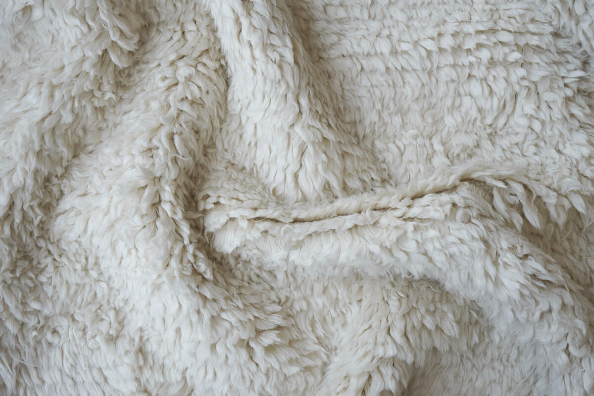 merino wool shag cushion - ivory | WOVEN