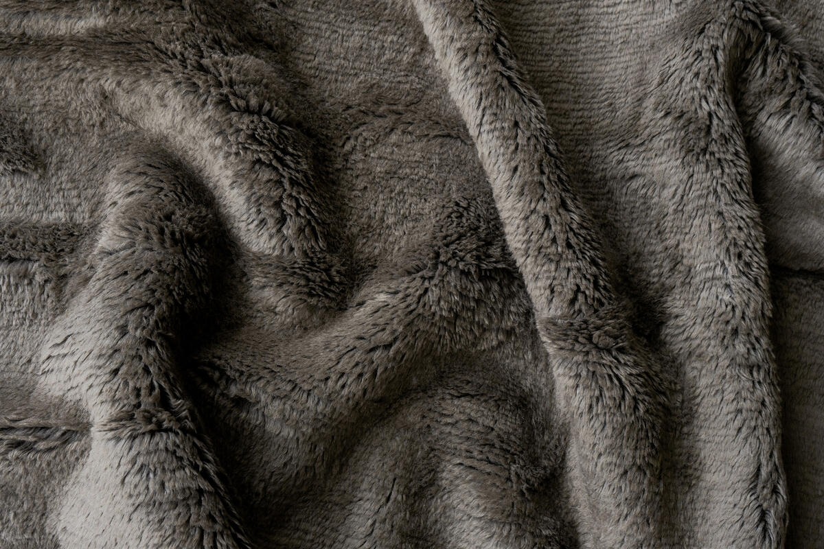 textured mohair cushion - charcoal | WOVEN