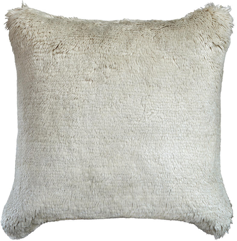 textured mohair cushion - ivory | WOVEN