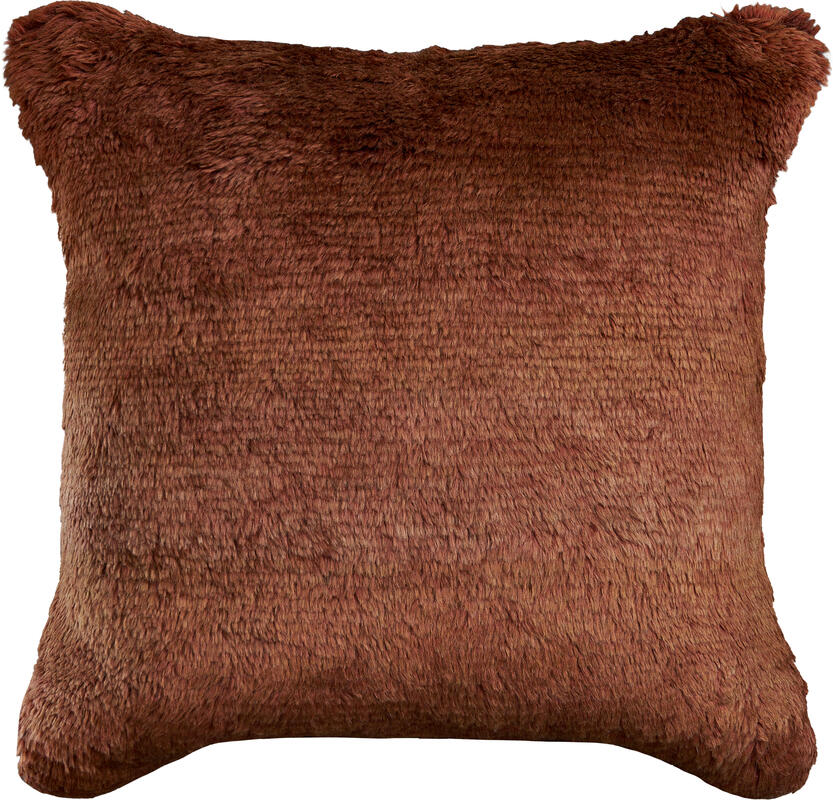 textured mohair cushion - rust | WOVEN
