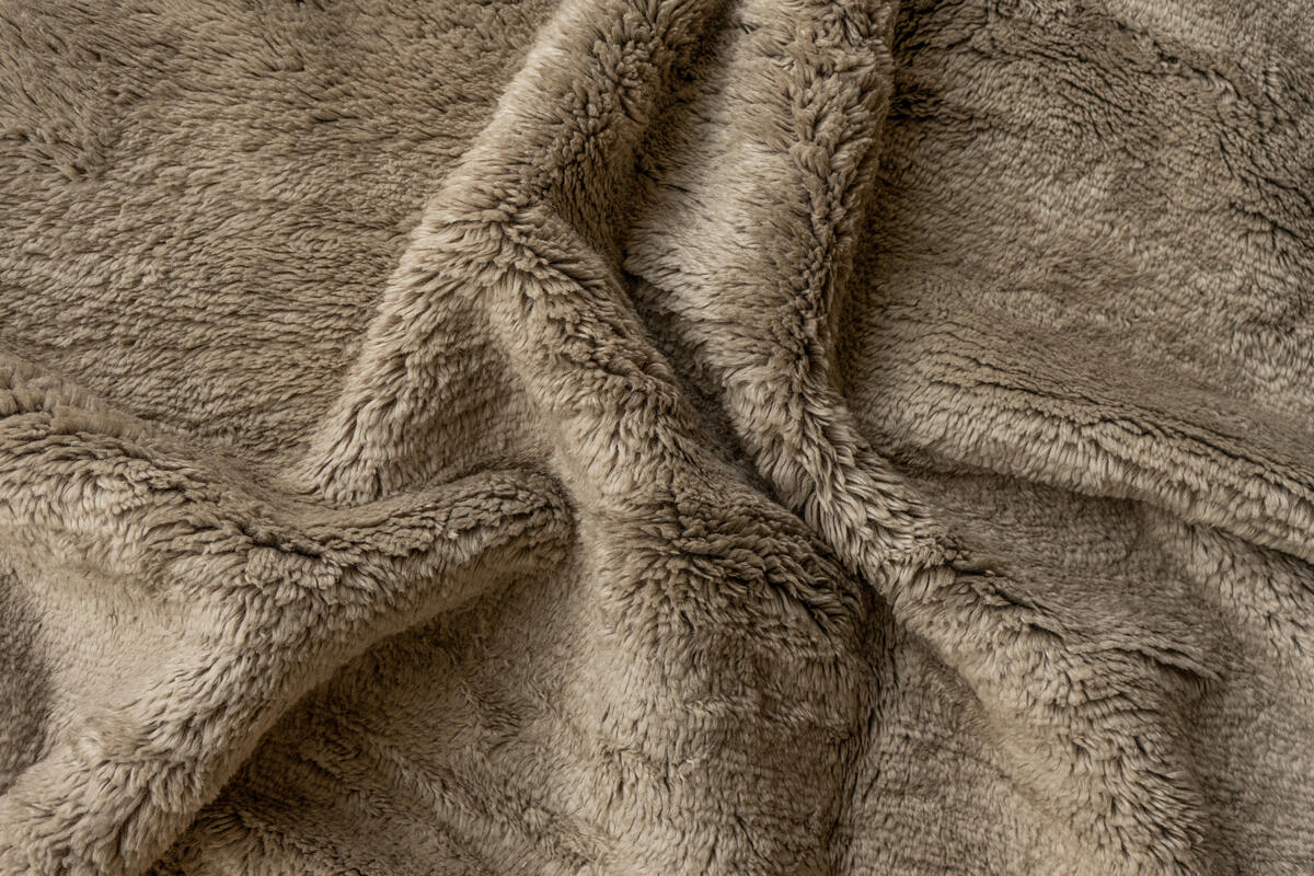 textured mohair cushion - sand | WOVEN