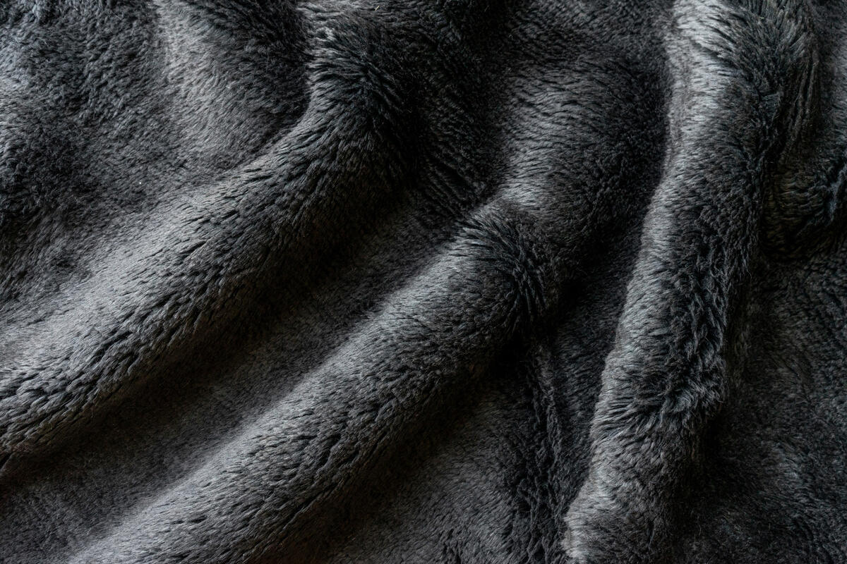 textured mohair cushion - slate | WOVEN