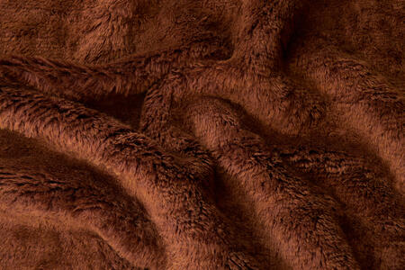 textured mohair pillow - rust | WOVEN