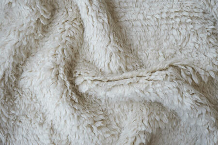merino wool shag pillow - ivory | WOVEN