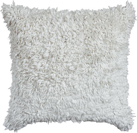 merino wool shag pillow - ivory | WOVEN
