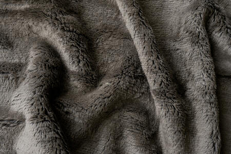 textured mohair pillow - charcoal | WOVEN
